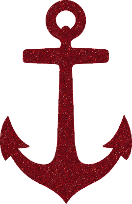 Red Glitter Anchor