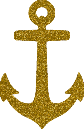 Gold Glitter Anchor
