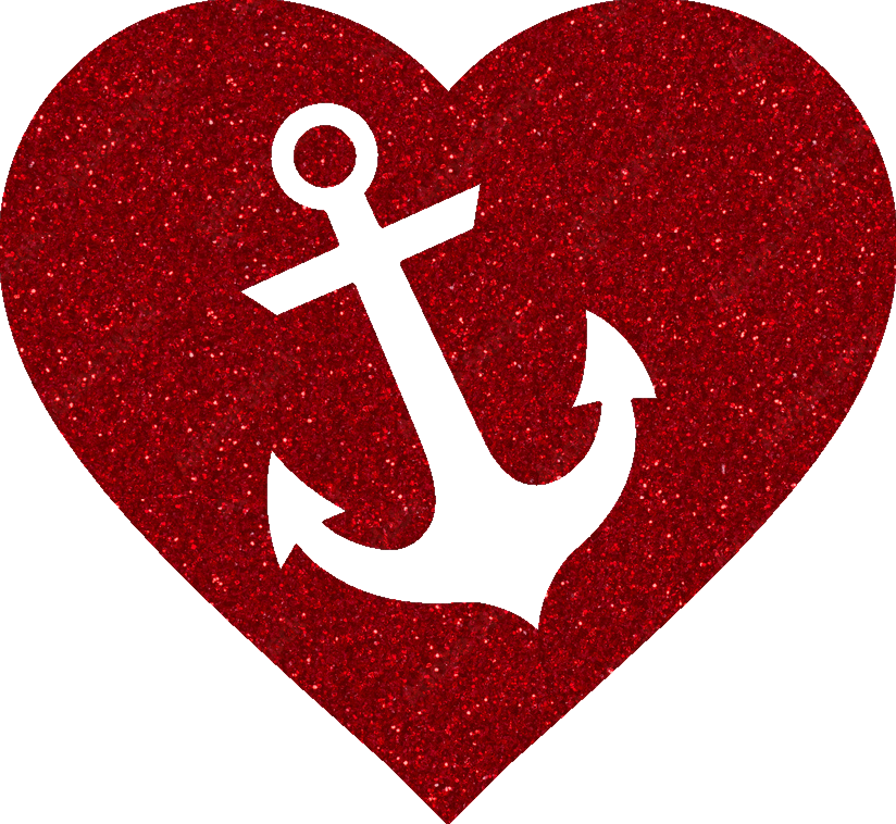 Large Red Glitter I "Heart" My Sailor